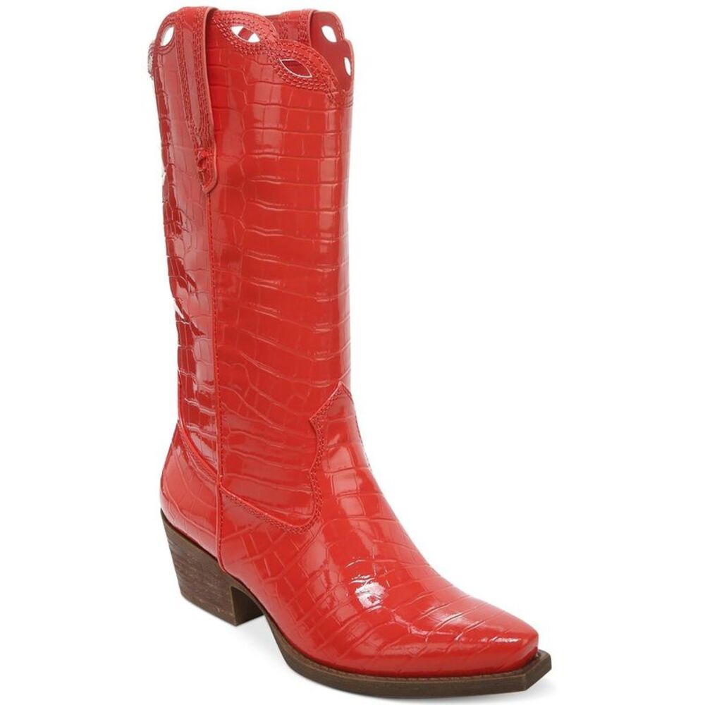 Circus by Sam Edelman Red Croc-Embossed Western Heeled Boot